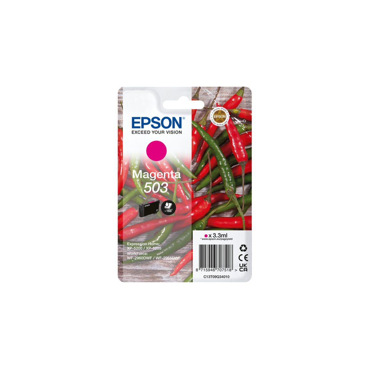 Alkunperäinen mustepatruuna Epson 503 Magenta